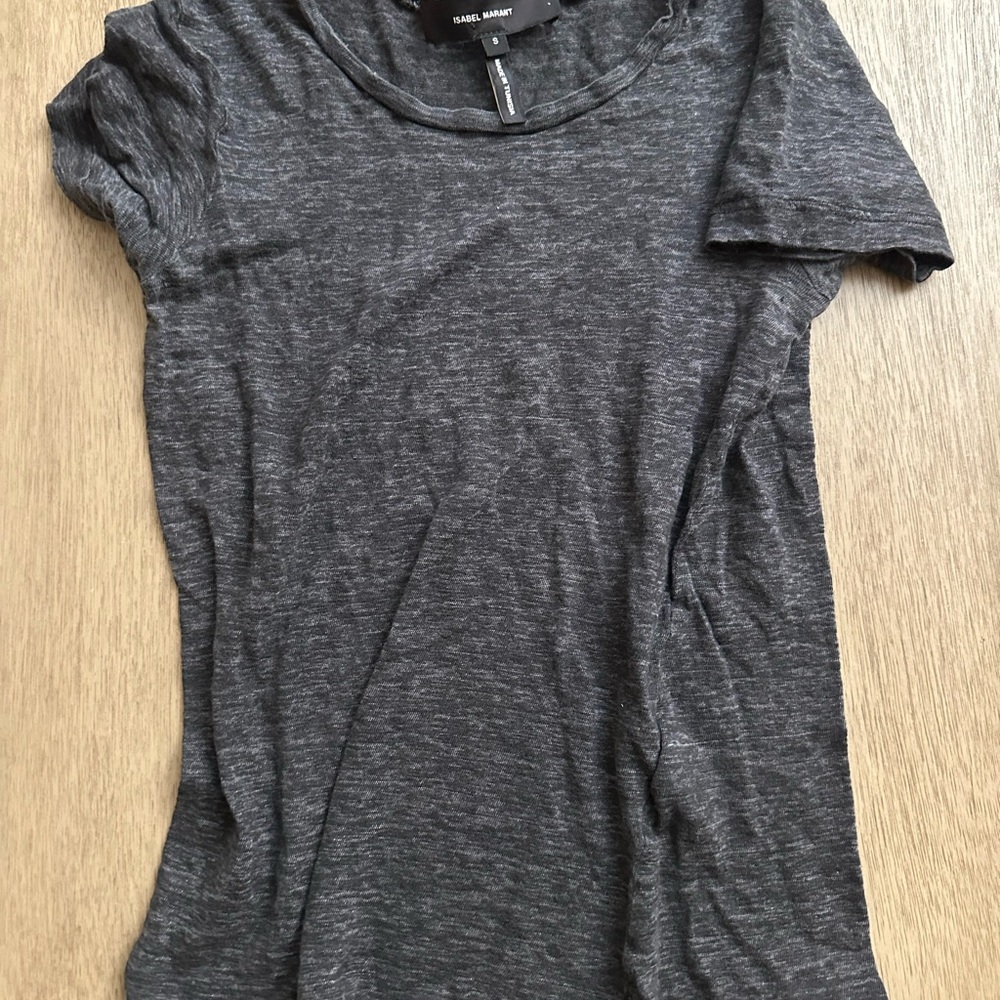 Isabel Marant Charcoal Heather Short Sleeve Crewneck Tee